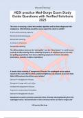 HESI practice Med-Surge Exam Study Guide Questions with Verified Solutions 2025