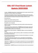 CRJ 437 Final Exam Latest Update 2025&sol;2026