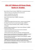 CRJ 437 Midterm &num;2 Exam Study Guide A&plus; Graded 