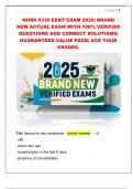 NURS 5335 EENT EXAM 2025&vert; BRAND  NEW ACTUAL EXAM WITH 100&percnt; VERIFIED  QUESTIONS AND CORRECT SOLUTIONS&vert;  GUARANTEED VALUE PACK&vert; ACE YOUR  GRADES&period;