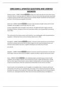 CMB EXAM 1 UPDATED QUESTIONS AND VERIFIED ANSWERS