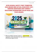 NYPD SCHOOL SAFETY FIRST TRIMESTER  2025&vert; BRAND NEW ACTUAL EXAM WITH 100&percnt;  VERIFIED QUESTIONS AND CORRECT  SOLUTIONS&vert; GUARANTEED VALUE PACK&vert; ACE  YOUR GRADES&period;