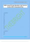NIH Group D Exam Questions And Answers &vert;Latest 2025 &vert; Guaranteed Pass