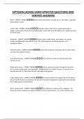 OPTICIAN LICENSE EXAM UPDATED QUESTIONS AND VERIFIED ANSWERS