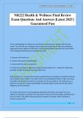 NR222 Health & Wellness Final Review Exam Questions And Answers &vert;Latest 2025 &vert; Guaranteed Pass