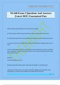 NS 660 Exam 2 Questions And Answers &vert;Latest 2025 &vert; Guaranteed Pass