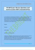 NS 660 Exam 1 Review Questions And Answers &vert;Latest 2025 &vert; Guaranteed Pass