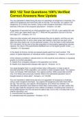 BIO 152 Test Questions 100&percnt; Verified Correct Answers New Update