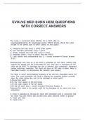 EVOLVE MED SURG HESI QUESTIONS WITH CORRECT ANSWERS
