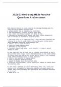 2022-23 Med-Surg HESI Practice Questions And Answers