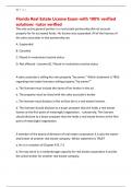 Florida Real Estate License Exam-with 100&percnt; verified solutions -tutor verified