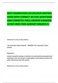NEXT GENERATION ACCUPLACER WRITING EXAM WITH CORRECT ACTUAL QUESTIONS AND CORRECTLY WELL DEFINED ANSWERS LATEST 2025-2026 ALREADY GRADED A&plus; 