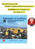 Solution Manual for Principles of Auditing and Other Assurance Services&comma; 23rd Edition 2024&comma; by Ray Whittington&comma; Kurt Pany&comma; All Chapters 1 - 21&comma; Complete Newest Version