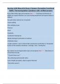 Nursing 1430 Blue print Exam 2 Sensory Perception Functional Ability Thermoregulation Questions with verified answers