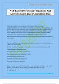 NYS Escort Driver Study Questions And Answers &vert;Latest 2025 &vert; Guaranteed Pass