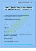 Ohio PTA Jurisprudence Exam Questions And Answers &vert;Latest 2025 &vert; Guaranteed Pass