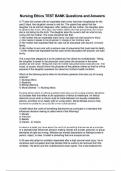 Nursing Ethics TEST BANK Questions and Answers