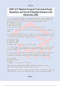 NUR 1211 Medical Surgical Final Actual Exam Questions and Correct Detailed Answers with Rationales 2025