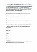 Nursing Ethics TEST BANK Questions and Answers