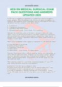 HESI RN MEDICAL SURGICAL EXAM PACK QUESTIONS AND ANSWERS UPDATED 2025