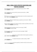 HBSE 2 FINAL EXAM UPDATED QUESTIONS AND VERIFIED ANSWERS