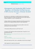 Leadership & Management HESI Questions with Detailed Verified Answers &lpar;100&percnt; Correct Answers&rpar; &sol;Already Graded A&plus;