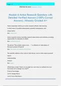 Module 6-Action Research Questions with  Detailed Verified Answers &lpar;100&percnt; Correct  Answers&rpar; &sol;Already Graded A&plus; Action researchers build up an action research attitude when bearing in mind areas of possible enhancement&comma; potential consequences&comma; and unique ta