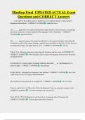 Mindtap Final  UPDATED ACTUAL Exam  Questions and CORRECT Answers