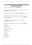 CELL THEORY TEST REVIEW 2024 UPDATED QUESTIONS AND VERIFIED ANSWERS