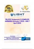 TRL3707 Assignment 2 &lpar;COMPLETE ANSWERS&rpar; Semester 1 2025 - DUE 7 April 2025&semi; 100&percnt; trusted&comma; comprehensive and complete reliable solution with clear explanation