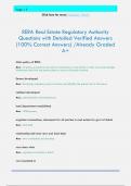RERA Real Estate Regulatory Authority Questions with Detailed Verified Answers  &lpar;100&percnt; Correct Answers&rpar; &sol;Already Graded  A&plus; Main policy of RERA Ans&colon; set policy&comma; procedure and such for transactions in real estate in order to increase foreign  investments an