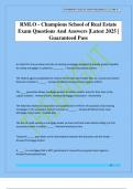 RMLO - Champions School of Real Estate Exam Questions And Answers &vert;Latest 2025 &vert; Guaranteed Pass