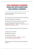 XCEL INSURANCE LICENSING  EXAM 2025 WITH QUESTIONS  AND CORRECT ANSWERS 
