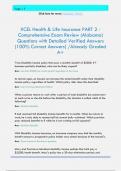 XCEL Health & Life Insurance PART 2 - Comprehensive Exam Review &lpar;Alabama&rpar; Questions with Detailed Verified Answers  &lpar;100&percnt; Correct Answers&rpar; &sol;Already Graded  A&plus; T has Disability Income policy that pays a monthly benefit of &dollar;5000&period; If T  becomes partially dis