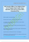01E Security Officer Core Subjects Entry- level &lpar;Virginia&rpar; Study Guide&period; Exam Questions And Answers &vert;Latest 2025 &vert; Guaranteed Pass