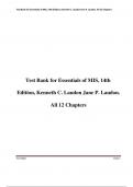 Test bank for essentials of mis 14th edition kenneth c laudon jane p laudon all 12 chapters