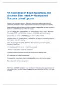 VA Accreditation Exam Questions and Answers Best rated A&plus; Guaranteed Success Latest Update