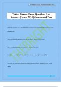 Tattoo License Exam Questions And Answers &vert;Latest 2025 &vert; Guaranteed Pass