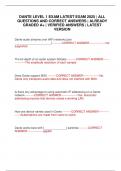 DANTE LEVEL 1 EXAM LATEST EXAM 2025 &vert; ALL QUESTIONS AND CORRECT ANSWERS &vert; ALREADY GRADED A&plus; &vert; VERIFIED ANSWERS &vert; LATEST VERSION