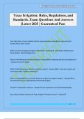 Texas Irrigation&colon; Rules&comma; Regulations&comma; and Standards&period; Exam Questions And Answers &vert;Latest 2025 &vert; Guaranteed Pass