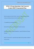 TFM 11 Exam Questions And Answers &vert;Latest 2025 &vert; Guaranteed Pass