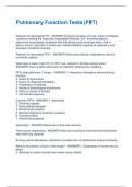 Pulmonary Function Tests &lpar;PFT&rpar; Questions and Answers&vert;2025 Update&vert;100&percnt; Correct