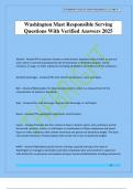 Washington Mast Responsible Serving Questions With Verified Answers 2025