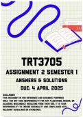 TRT3705 Assignment 2 Semester 1 &vert; Due 4 April 2025