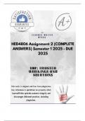 HED4806 Assignment 2 (COMPLETE ANSWERS) Semester 1 2025 - DUE  2025; 100% trusted, comprehensive and complete reliable solution with clear explanation