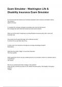 Exam Simulator - Washington Life & Disability Insurance Exam Simulator QUESTIONS AND CORRECT DETAILED ANSWERS 2025&sol;2026 &lpar;VERIFIED ANSWERS&rpar; &vert;ALREADY GRADED A&plus;&vert;&vert;BRAND NEW&excl;&excl;