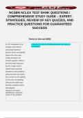NCSBN NCLEX TEST BANK QUESTIONS &sol; COMPREHENSIVE STUDY GUIDE &ndash; EXPERT STRATEGIES&comma; REVIEW OF KEY QUIZZES&comma; AND PRACTICE QUESTIONS FOR GUARANTEED SUCCESS 