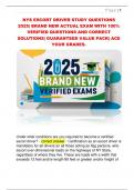 NYS ESCORT DRIVER STUDY QUESTIONS  2025&vert; BRAND NEW ACTUAL EXAM WITH 100&percnt;  VERIFIED QUESTIONS AND CORRECT  SOLUTIONS&vert; GUARANTEED VALUE PACK&vert; ACE  YOUR GRADES&period;