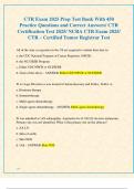 CTR Exam 2025 Prep Test Bank With 450  Practice Questions and Correct Answers&sol; CTR  Certification Test 2025&sol; NCRA CTR Exam 2025&sol;  CTR &ndash; Certified Tumor Registrar Test