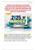 OREGON LAW&vert; OREGON STATE BOARD  PRACTICE EXAM 2025&vert; BRAND NEW ACTUAL  EXAM WITH 100&percnt; VERIFIED QUESTIONS AND  CORRECT SOLUTIONS&vert; GUARANTEED VALUE  PACK&vert; ACE YOUR GRADES&period; 